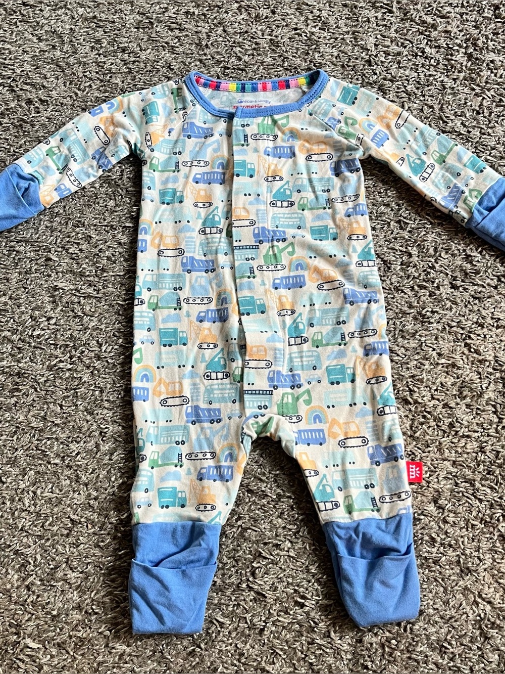 Magnetic Me Bamboo Newborn Onesie Sleeper Pajamas Cars Baby Boy